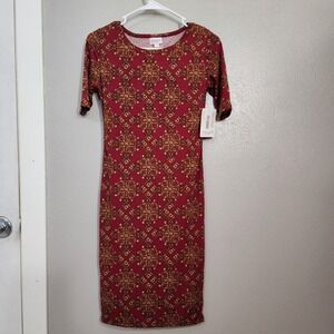 LuLaRoe Women's Geometric Floral Dress Julia Size XXS‎ Knee Length